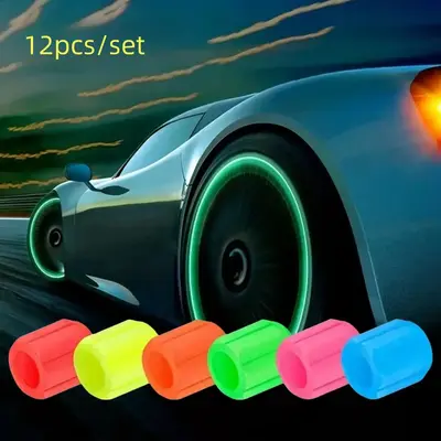 Luminous Car Tire Valve Stem Cap, Glow In The Dark Car Tire Valve Stem Cover, Universal Car Tire Accessories, Bicycle, Motorc...