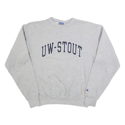 CHAMPION UW-STOUT Mens Sweatshirt Grey USA S