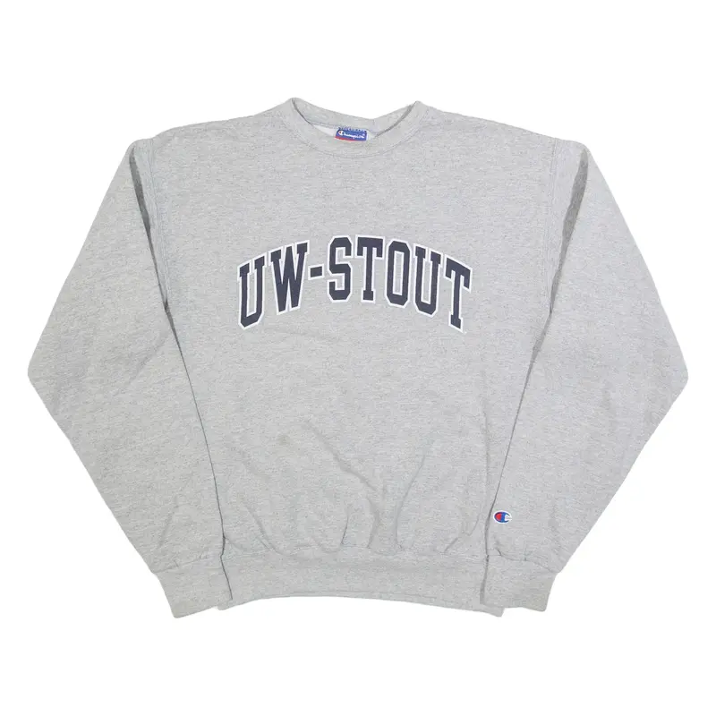 CHAMPION UW-STOUT Mens Sweatshirt Grey USA S