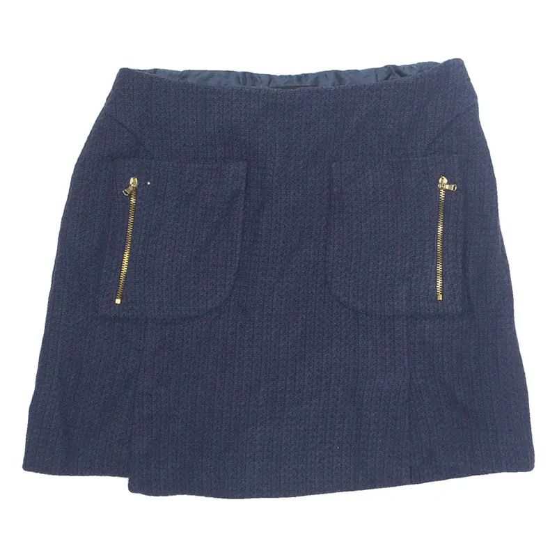 ZARA Womens Straight Skirt Blue Short XS