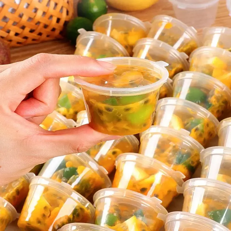 Mini Food Containers with Lid, 50pcs  Plastic Leak-proof Mini Sauce Containers, Food Preserving Containers