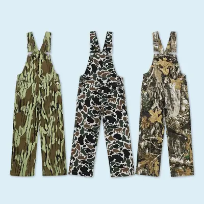 Brown camouflage gone hunting jeans overall boy denim jumpsuit