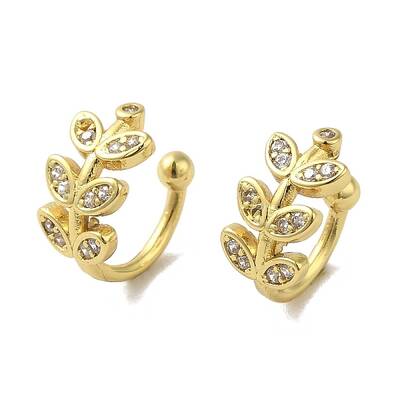 Rack Plating Brass Micro Pave Cubic Zirconia Cuff Earrings