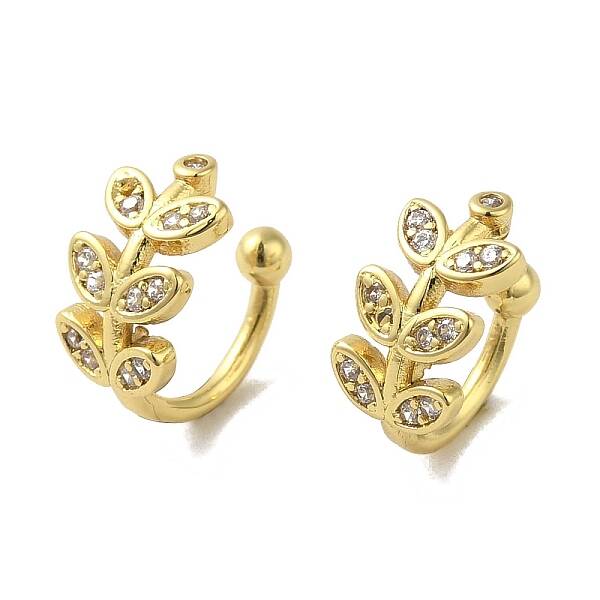 Rack Plating Brass Micro Pave Cubic Zirconia Cuff Earrings