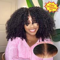 FORGIRL FOREVER Wear And Go Glueless Wig Drawstring Wear Go Half Wig 7x5 Pre Cut Bleached Knots Afro Kinky Curly Wig Lace Fro...