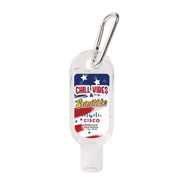 75 Promotional 1 oz Hand Sanitizer Gel with Carabiner