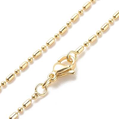 Brass Ball and Column Link Chains Necklace for Women