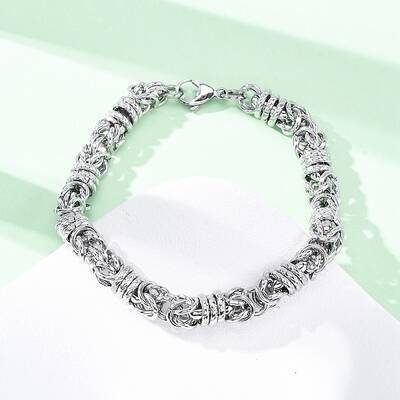 304 Stainless Steel Byzantine Chain Bracelets for Women Men