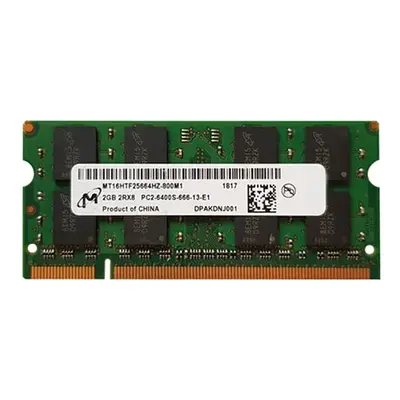 Micron MT16HTF25664HZ-800M1 | 2GB DDR2-800MHz PC2-6400 Non-ECC Unbuffered SODIMM CL6 2Rx8 1.8V 200-Pin Memory Module