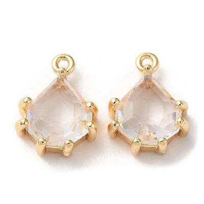 Real 18K Gold Plated Brass Micro Pave Cubic Zirconia Charms