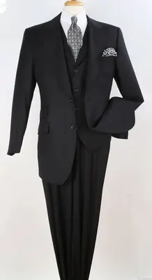 Apollo King Men's 3pc 100% Wool Peak Lapel Suit Stylish and Fashionable