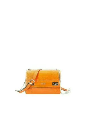 Guess Katey Patta Convertible Orange Fabric Shoulder Bag 23.5x16x7.5 cm