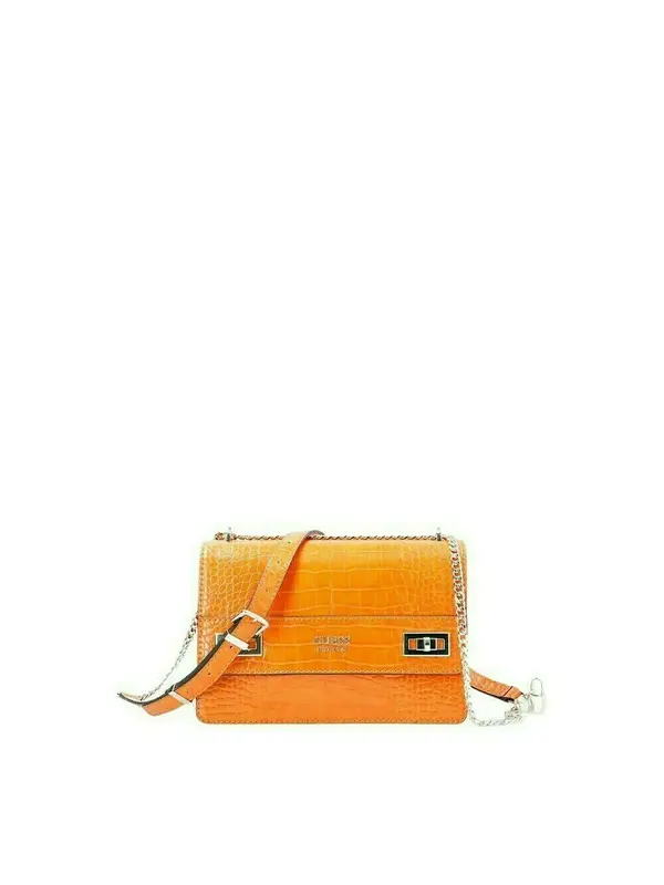 Guess Katey Patta Convertible Orange Fabric Shoulder Bag 23.5x16x7.5 cm