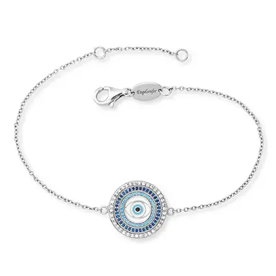 Engelsrufer Eye of Happiness Silver Bracelet with Zirconia ERB-EYE-ZIM