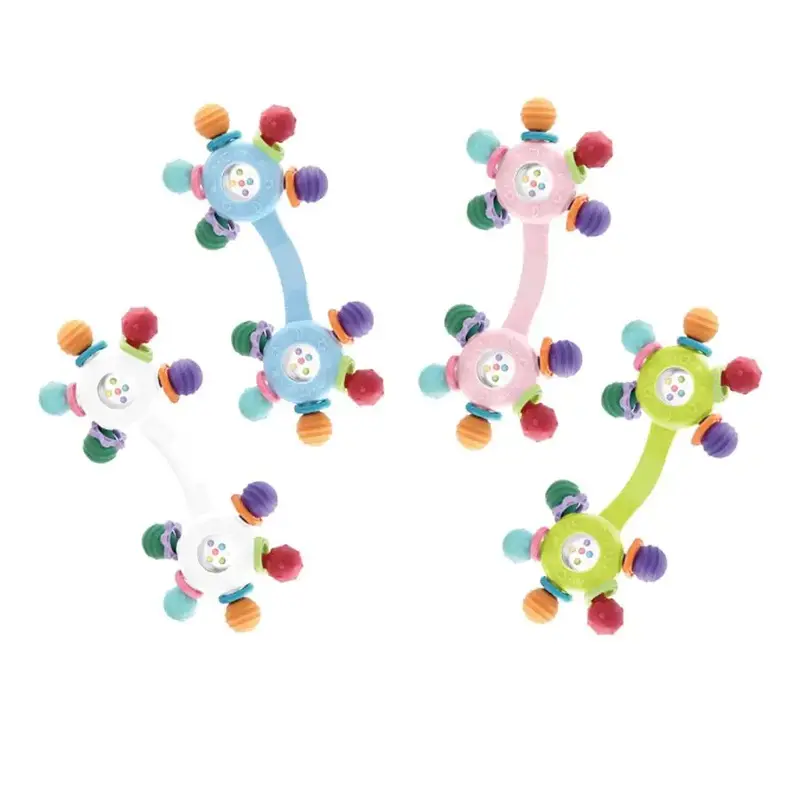 Baby Teething Rattles Toy, 1 Count Colorful Teether Toy, Baby Sensory Toy, Early Education Sound Toy, Birthday Gift for Baby ...
