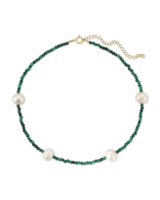 Grady Anklet - Multiple Colors | Metal Color: Gold | Gemstone: Malachite