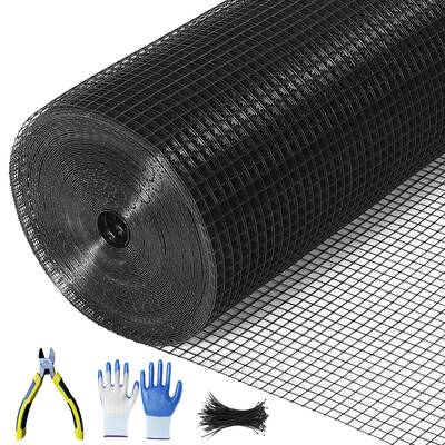 Garvee Hardware Cloth 1/2 Inch Mesh 19 Gauge Galvanized Steel Durable Black Vinyl Coated Garden Poultry Fence 72 Inx100 Ft wi...