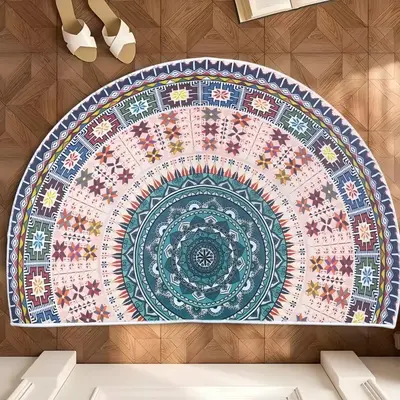 Boho Style Carpet, Vintage Style Non-slip Rug, Rugs for Living Room, Decorative Mat for Home Living Room Bedroom Bathroom, Ch...