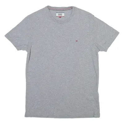 TOMMY JEANS Mens T-Shirt Grey Crew Neck S