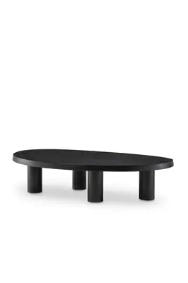 Charcoal Gray Solid Mahogany Wood Coffee Table | Eichholtz Prelude