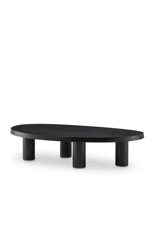 Charcoal Gray Solid Mahogany Wood Coffee Table | Eichholtz Prelude