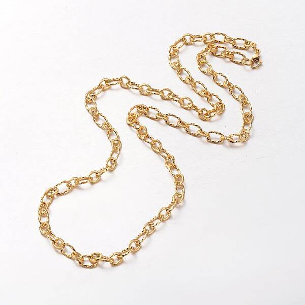 Unisex 304 Stainless Steel Textured Cable Chain Necklaces