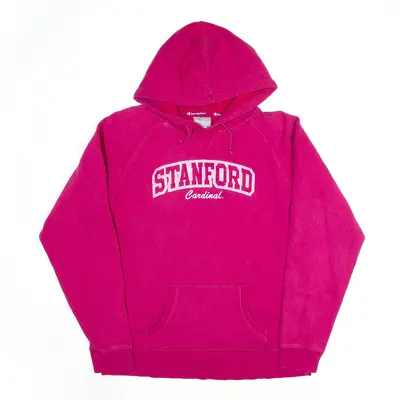 CHAMPION Stanford Cardinal Hoodie Pink Pullover USA Womens L