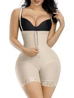 Women's Plain Contrast Lace Zipper Front Shapewear Romper with Detachable Adjustable Spaghetti Strap, Lady Fall Wear, Girdle ...