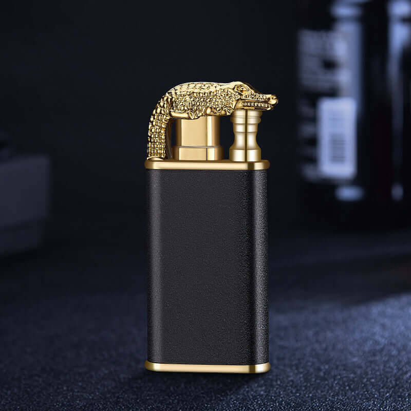 Creative Blue Flame Lighter | Color: Black Scrub Crocodile bk872 | quantity: 1PCS