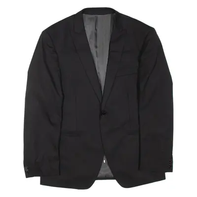 CALVIN KLEIN Mens Blazer Jacket Black Wool L