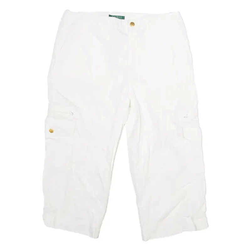 RALPH LAUREN Womens Cargo Shorts White M W32