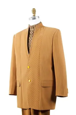 Canto Men's 2 Piece Fashion Suit w/ Gold Military Accents