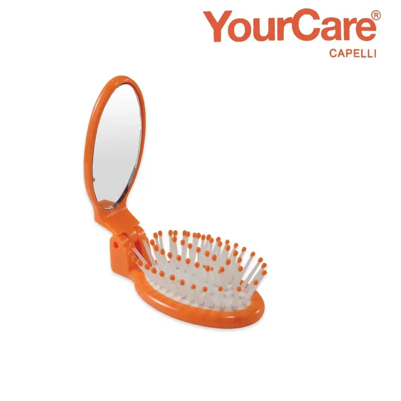 Your Care Folding Brush with Mirror Assorted Colors