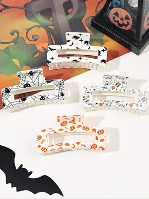 All Over Cartoon Print Hair Claws Set, Cute Cartoon Pattern Hair Claws, Fashionable Hair Accessories for Women & Girls Fall ...