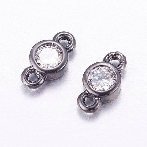 Brass Micro Pave Cubic Zirconia Links