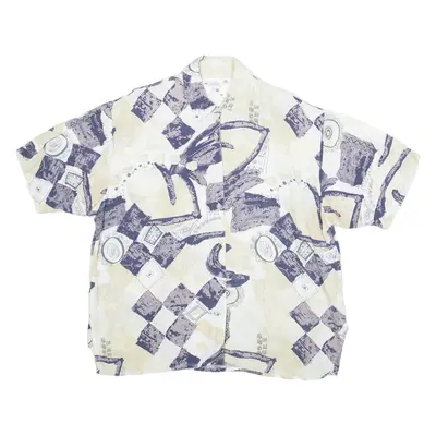 CV Womens Shirt Beige Viscose Geometric L
