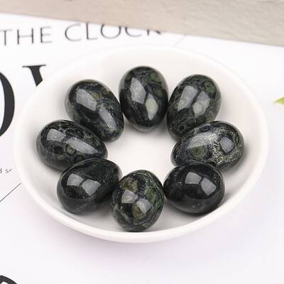 Natural Kambaba Jasper Egg Figurines Statues for Home Office Desktop Decoration