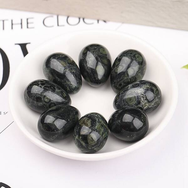 Natural Kambaba Jasper Egg Figurines Statues for Home Office Desktop Decoration