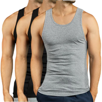 3 Pack Men's A-Shirts 100% Cotton Ribbed Underwear Tank Top Solid Casual Menswear S-3XL Regular Big & Tall Workout Breathable...