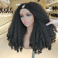 New Afro Curly V Part Wig Synthetic Braided Hair Texture with Unique Bouncy Curls in the End 20 Inch Soft Curly Full Hair V P...