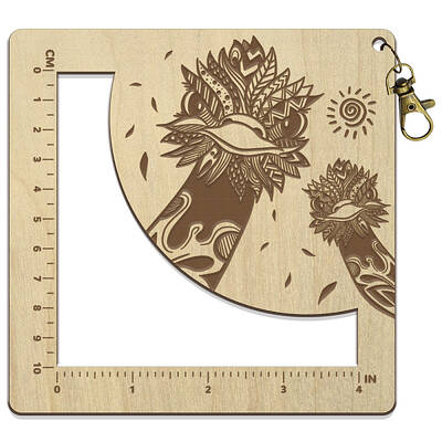 Wooden Square Frame Crochet Ruler