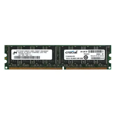 Micron MT16VDDT12864AY-40BD3 | 1GB DDR-400MHz PC3200 Non-ECC Unbuffered UDIMM CL3 2Rx8 2.5V 184-Pin Memory Module