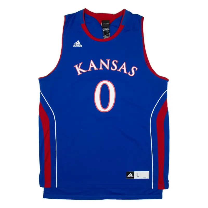 ADIDAS Kansas University Mens Jersey Blue Sleeveless USA L