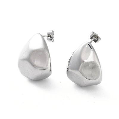 Non-Tarnish 304 Stainless Steel Twist Teardrop Stud Earrings