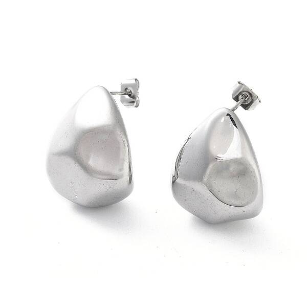 Non-Tarnish 304 Stainless Steel Twist Teardrop Stud Earrings