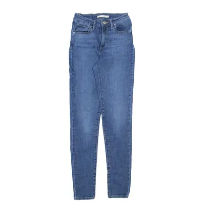 LEVI'S 721 High Rise Jeans Blue Denim Slim Skinny Stone Wash Womens W26 L32