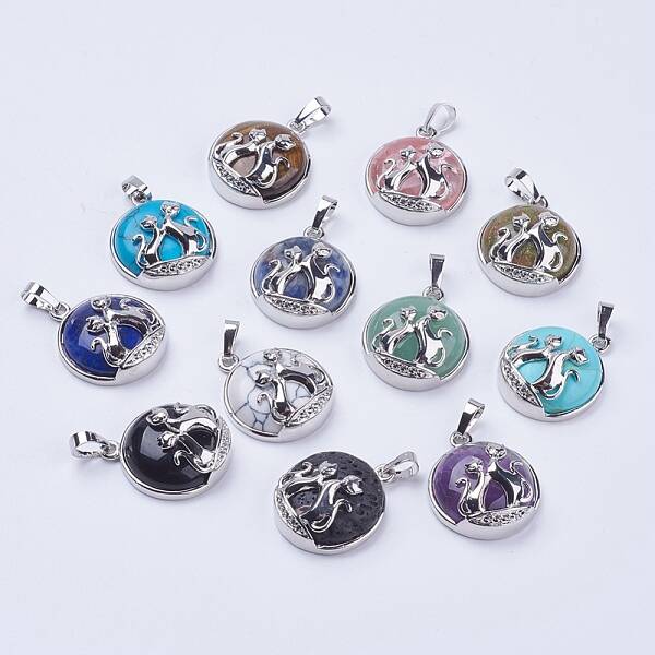 Natural & Synthetic Mixed Stone Pendants