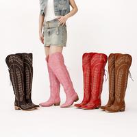 【New Arrival】Thigh High Cowgirl Boots Wide Calf Embroidered Western Botas