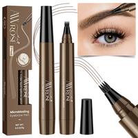 AWROSE Eyebrow Pencil, 3D Waterproof Microblading Eyebrow Pen 4 Fork Tip Tattoo Pencil, Precise Natural Brow Magic Eye Brow P...