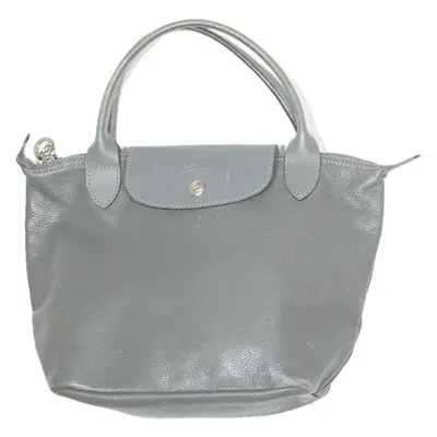 LONGCHAMP Womens Handbag Grey Leather